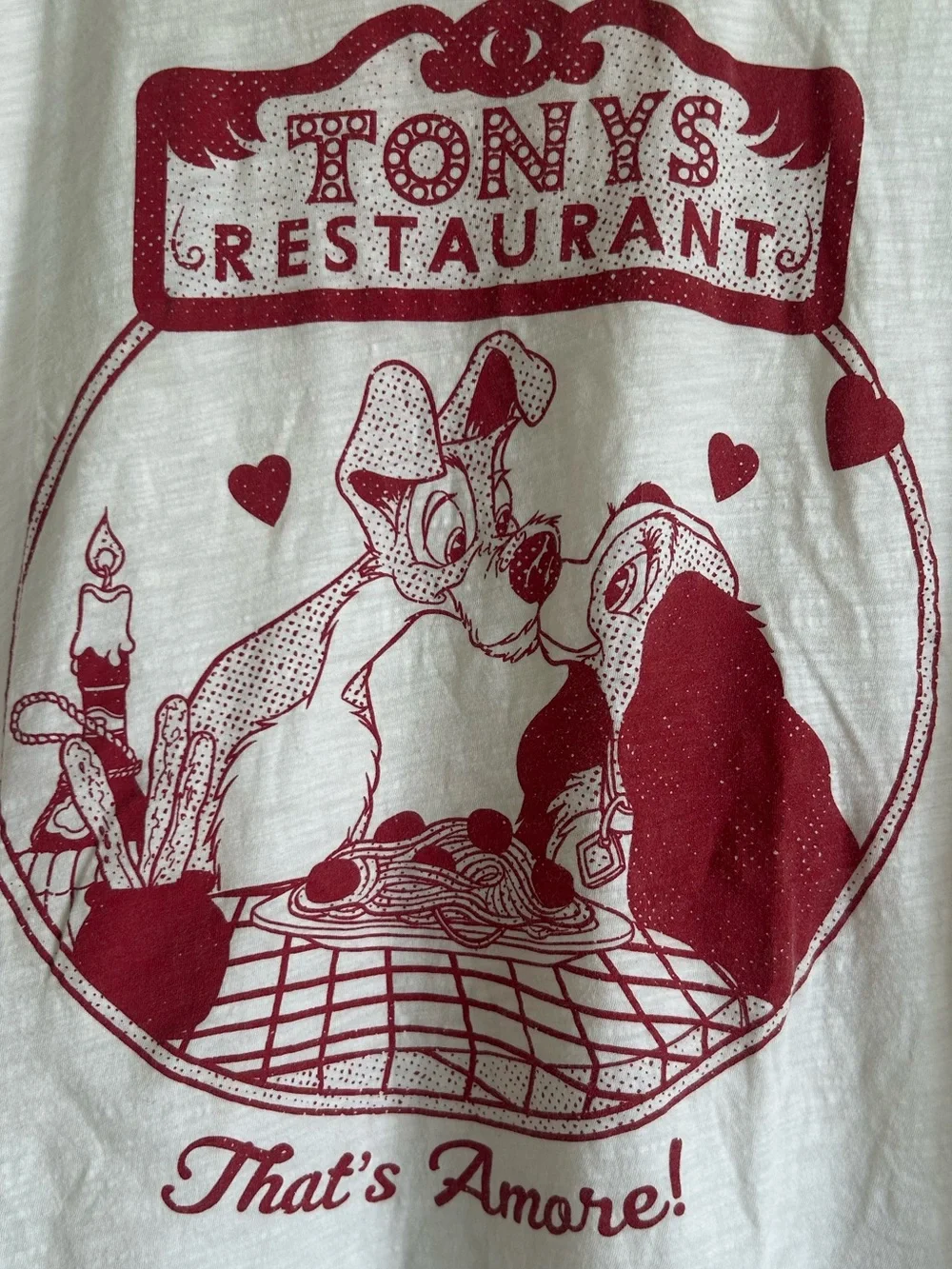 Disney Lady and the Tramp “Tony’s Restaurant/ That’s Amore” Spaghetti Kiss Scene - Picture 2 of 4